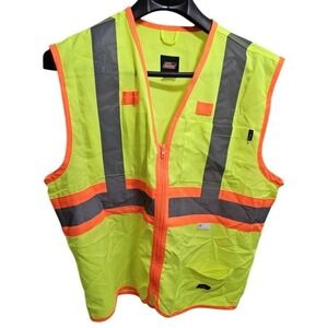 Genuine Dickies ANSI Class 2 High Visibility Safety Vest Yellow GVE230VY9 XL